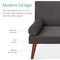 Best Choice Products Fabric Upholstered Convertible Futon w/ Rounded Armrests, Wooden Legs, 2 Cupholders